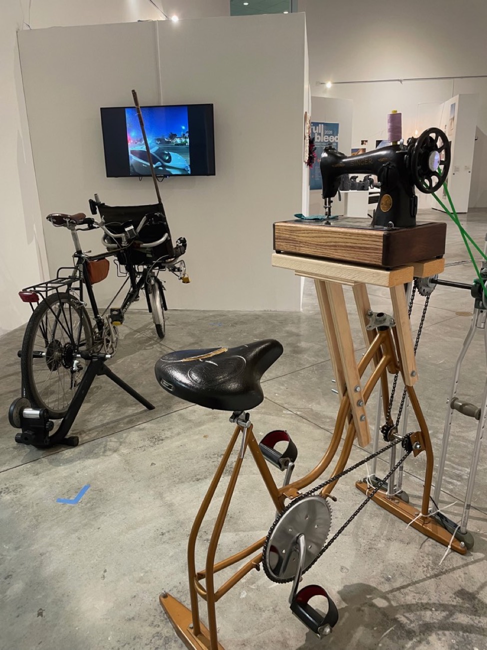 SewCycle: additional view of the pedal-powered sewing machine.